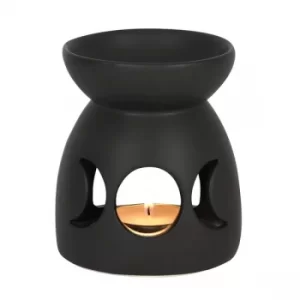 image of Black Triple Moon Cut Out Oil Burner