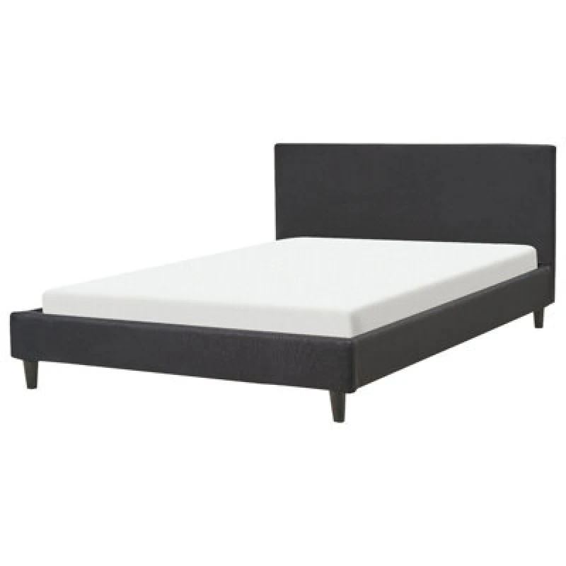 Image of Beliani Bed Fabric Fitou 140 X 200 Cm (Eu Double) Black