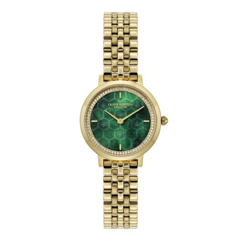 Image of Olivia Burton 24000266 Honeycomb Ultra-Slim (28mm) Green Watch