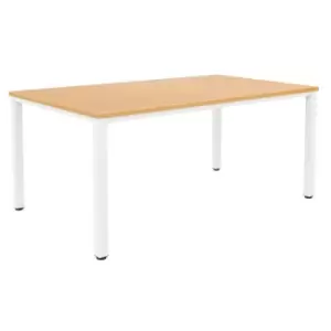 Image of Fraction Infinity 240 x 120 Meeting Table - Beech With White Legs