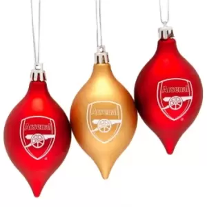 Image of Arsenal Fc - Vintage Christmas Bauble (Pack of 3) (One Size) (Red/Gold) - Red/Gold