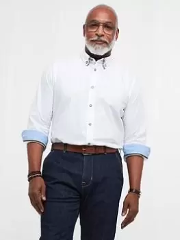 Image of Joe Browns Delightful Double Collar Shirt - White, Size 2XL, Men
