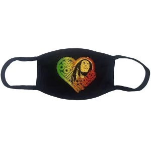 image of Bob Marley - One Love Heart Face Mask - Black