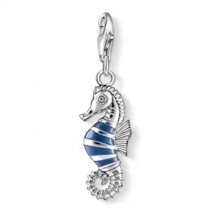 Image of THOMAS SABO Silver Blue Stripe Seahorse 1045-007-1