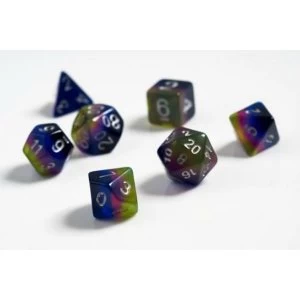 image of Sirius Dice - Pink & Green & Blue Polyhedral Dice Set