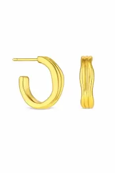 image of 14K Gold Plated Recycled Polished Hoop Earrings - Gift Pouch