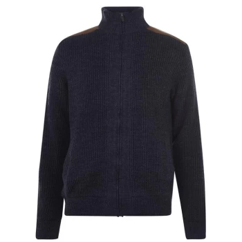 Image of Kangol Funnel Zip Knit Jumper Mens - Navy M/Tan