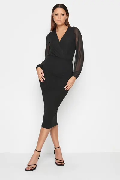 Long Tall Sally Tall Wrap Dress Black