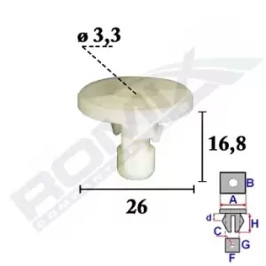 image of ROMIX Clip C70547 BMW,MINI,3 Limousine (F30, F80),X1 (F48),X5 (F15, F85),7 (G11, G12),X6 (F16, F86),Schragheck (F56),Schragheck (F55),Clubman (F54)