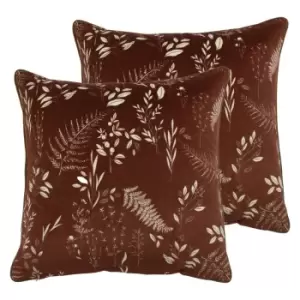 Image of Furn. Fearne Twin Pack Polyester Filled Cushions Brick