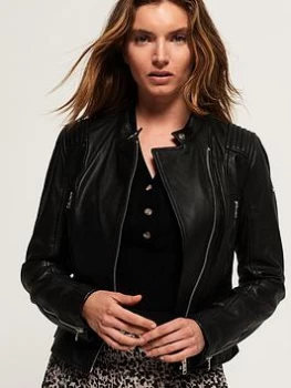 Image of Superdry Alexa Racer Jacket - Blackboard, Black, Size 12, Women