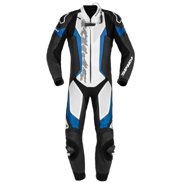 Image of Spidi Laser Pro Perforated Black Blue 1 Piece Racing Suit Size 48