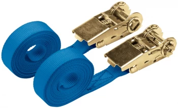 image of DRAPER 250kg Ratcheting Tie Down Strap Sets (4.5M x 25mm) (2 Piece) 60966