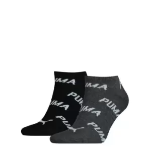 image of Puma 2 Pack AOP Trainer Socks - Black