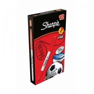 Image of Sharpie Red Permanent Marker Fine (Pack of 12) S0810940