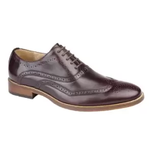 image of Goor Mens Wing Capped Brogue Oxford Shoes (14 UK) (Oxblood)