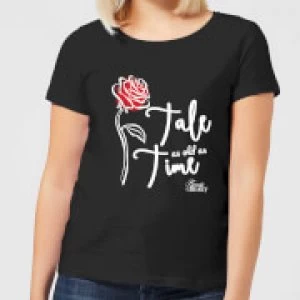 Image of Disney Beauty And The Beast Tale As Old As Time Rose Womens T-Shirt - Black