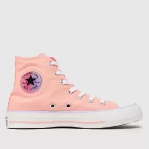 Converse Peach All Star Hi Gel Patch Girls Youth Trainers