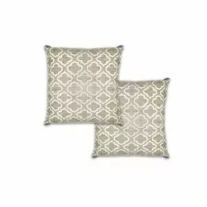 Image of Emma Barclay Pair Cushion Cover Bohemia 17 x 17" Silver