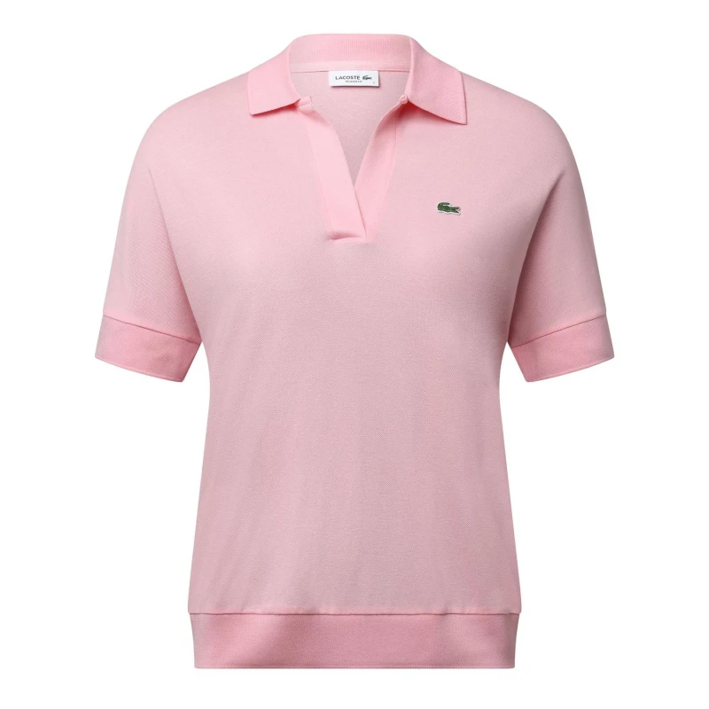 Image of Lacoste Loose-Fit Polo Shirt Pink female XS