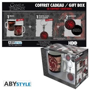 Image of Game Of Thrones - Mug + Keychain + Badges Targaryen Gift Box