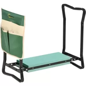 image of Outsunny - Steel Frame Garden Kneeler Seat Duo Foam Bag Tool Bag Pouch Foldable