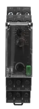 Image of Schneider Electric DPDT Timer Relay, ON Delay, 24 240V ac/dc 0.05 1s, DIN Rail Mount