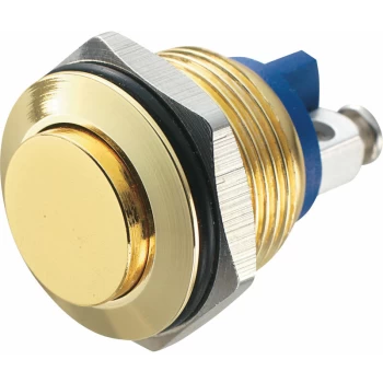 image of 524578 16mm IP65 Vandal Resistant Switch SPST Raised Gold - R-tech