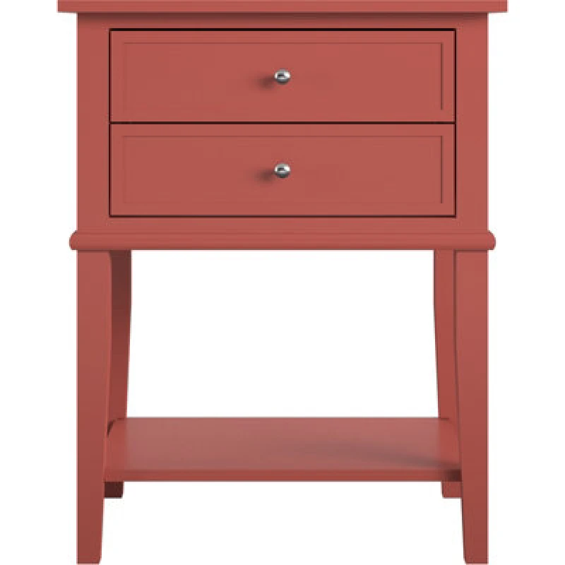 Image of Dorel Franklin Accent Table With 2 Drawers Terracotta, Red 5062915COMUK