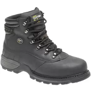 Image of Grafters Mens Safety Hiker Type Toe Cap Waxy Leather Boots (10 UK) (Black) - Black