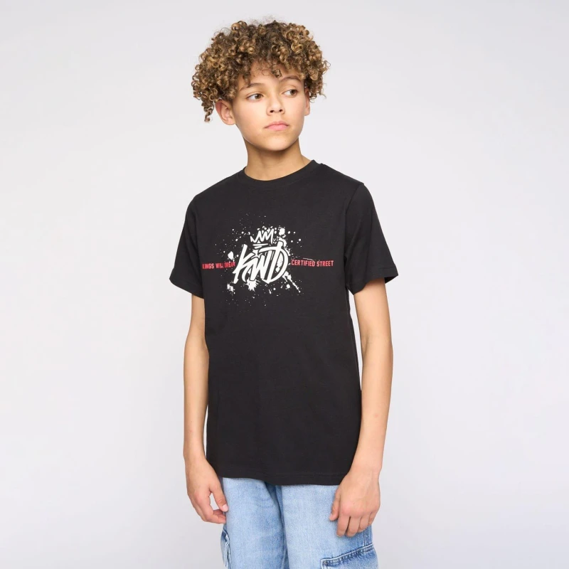 Image of Kings Will Dream Paintsplat T-Shirt Black male 11-12