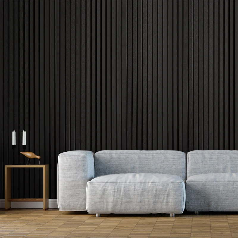 Image of Fuse Acoustic Wall Panels Acoustic Wooden Wall Panel in Black Oak, 2.4m x 0.6m Black Unisex