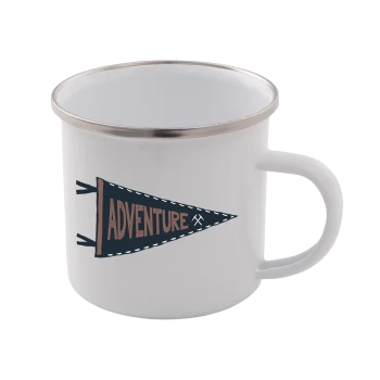 image of Adventure Enamel Mug - White