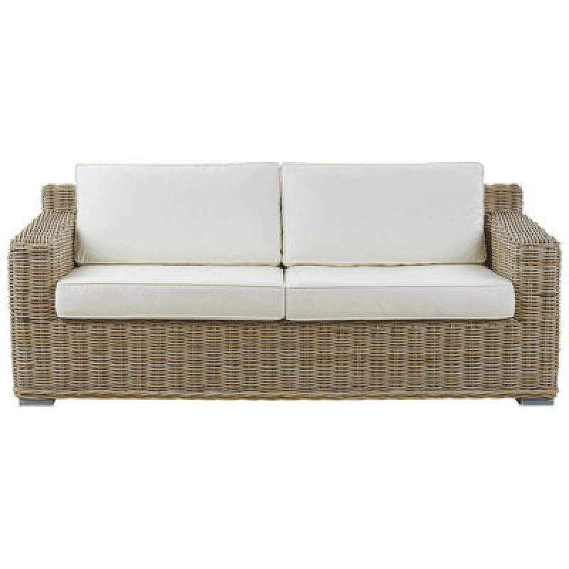 Image of Beliani Garden Sofa 2 Seater Ardea Rattan Light Brown