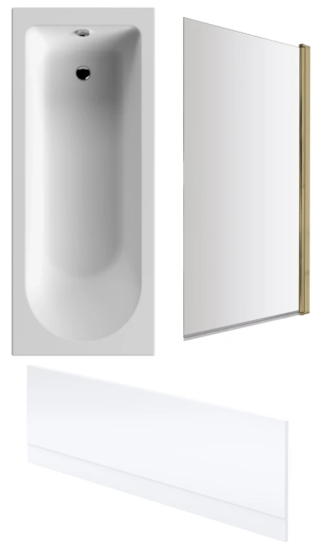 Image of Balterley Single Ended Bath Front Panel Brushed Brass Screen 1700 x 700mm Bronze