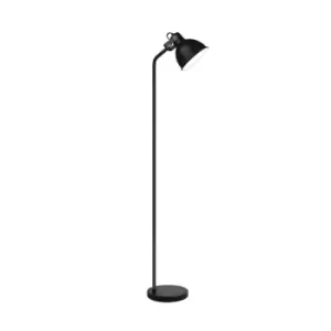 Lino Task Floor Lamp, Black, White, 1x E27