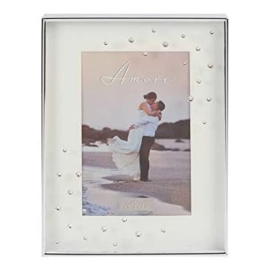 image of 4" x 6" - Amore By Juliana Silver Plated Frame with Crystal