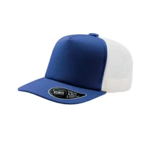 Image of Atlantis Record Mid Visor 5 Panel Trucker Cap (One Size) (Royal)