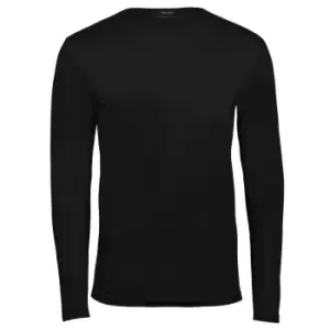Image of Tee Jays Mens Interlock Long Sleeve T-Shirt (2XL) (Black)