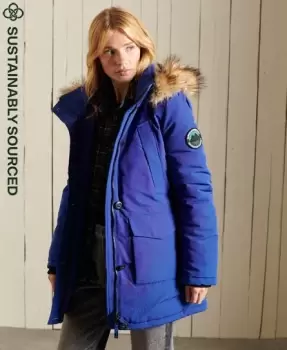 Image of Superdry Womens Everest Parka Coat Blue / Cobalt - Size: 8