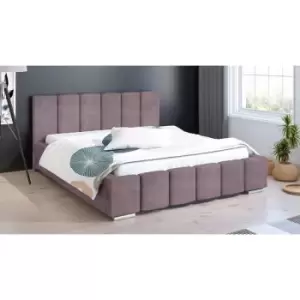 Image of Lemela Upholstered Beds - Plush Velvet, Small Double Size Frame, Pink - Pink