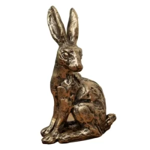 image of Bronze Finish Resin Hare Ornament