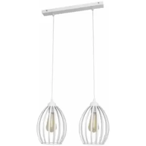 Image of Helam Dali Straight Bar Pendant Ceiling Light White 50cm