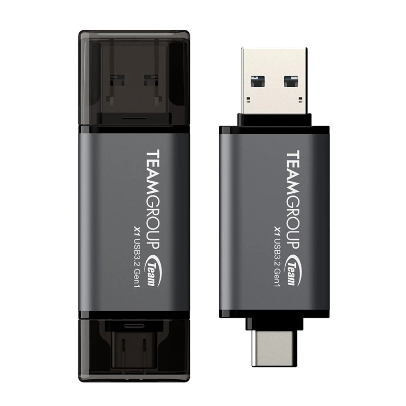 Image of Team Group Team Group X1 USB 3.2 Gen1 USB flash drive 256GB USB Type-A / USB Type-C 3.2 Gen 1 (3.1 Gen 1) Black, Grey TX13256GC01