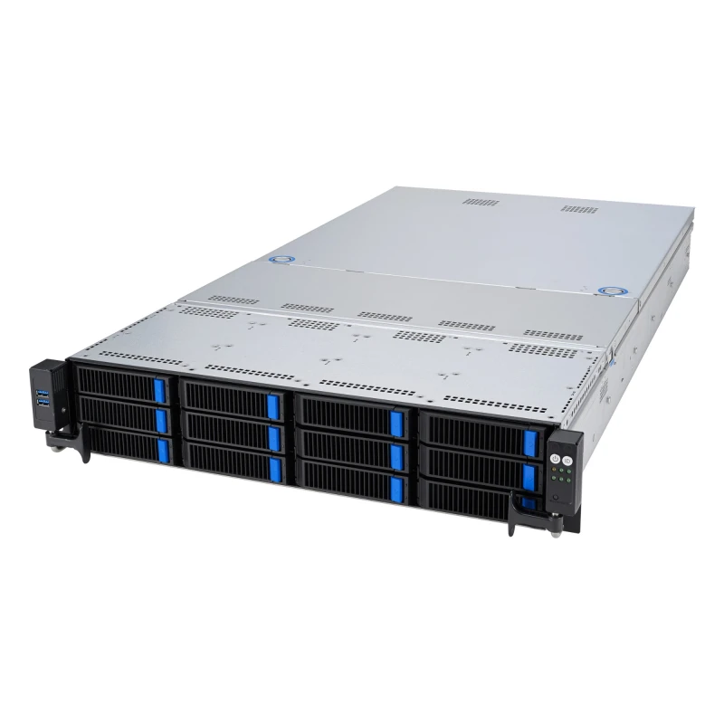 Image of ASUS RS521A-E12-RS12U Socket SP5 Rack (2U) Black. Silver