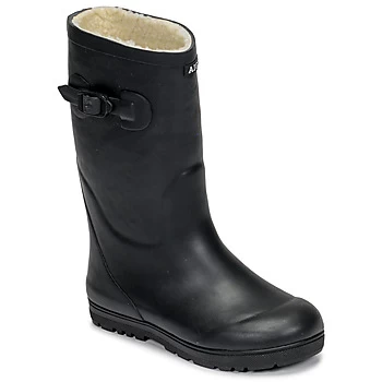 Image of Aigle WOODY POP FUR boys's Childrens Wellington Boots in Blue - Sizes 7 toddler,7.5 toddler,8.5 toddler,9 toddler,10 kids,11 kids,11.5 kids,12.5 kids,