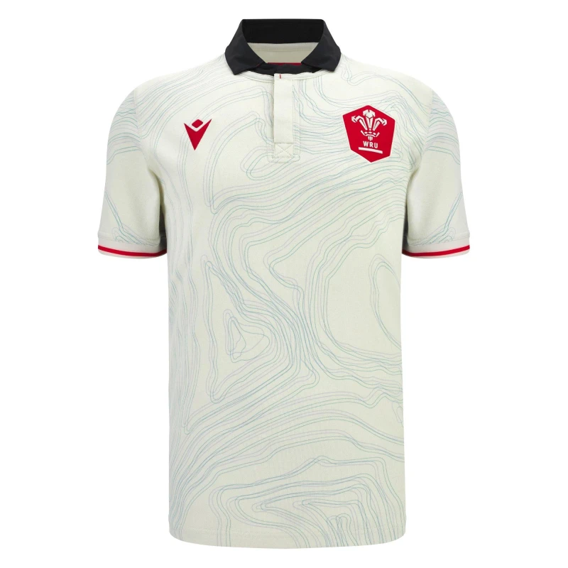 Image of Macron Wales Rugby Union Away Shirt 2025 Adults Replica Shirts Small Black 37244003350