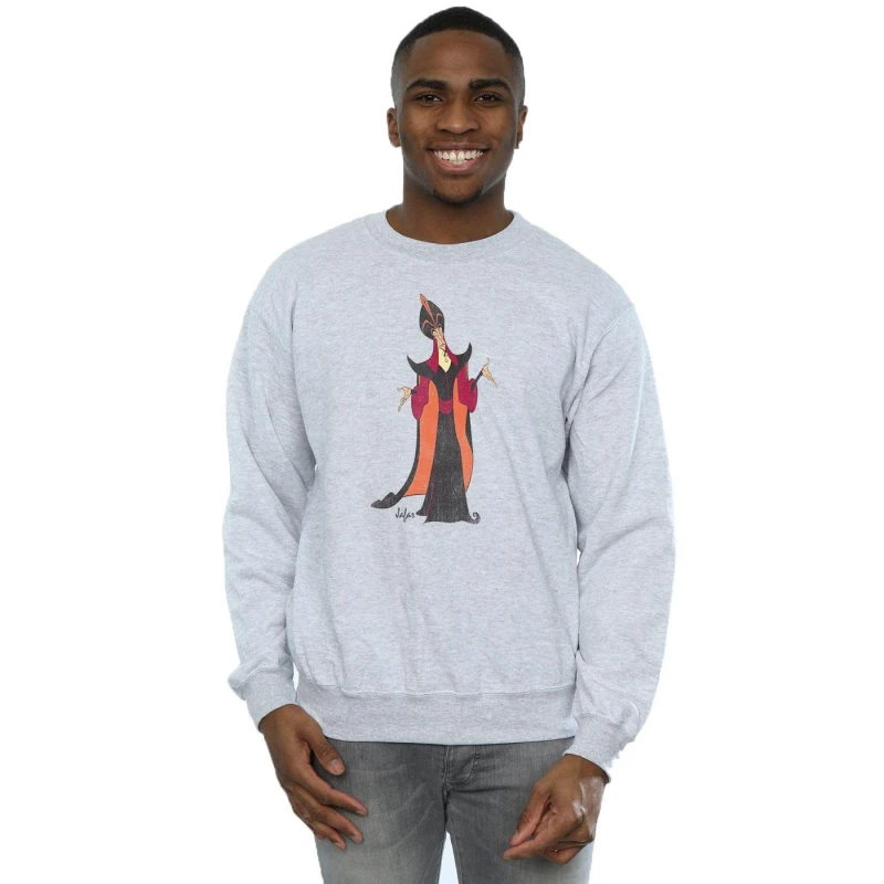 Image of Disney Men Classic Jafar Sweatshirt in Grey Size: Small Grey S Male 5057245313025