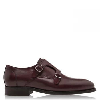 Image of Reiss Lansen Monk Strap Smart Shoes - Bordeaux