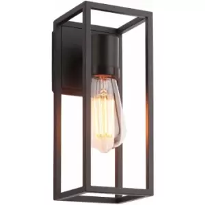 Image of Loops - Outdoor Wall Light IP44 Textured Black 10W LED E27 Dimmable Living Room